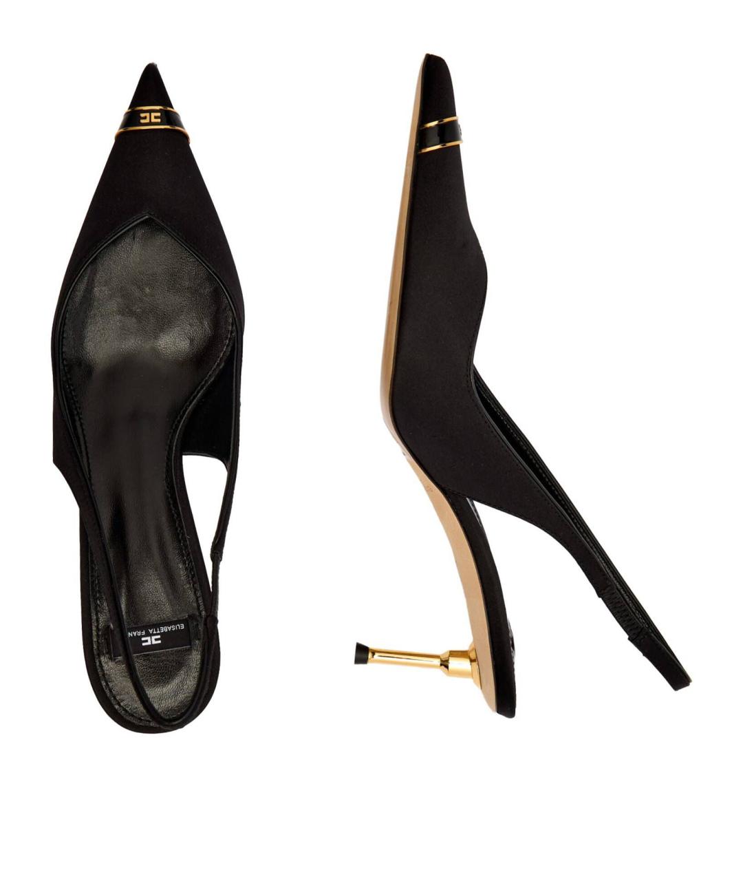 ELISABETTA FRANCHI Черные текстильные туфли, фото 5