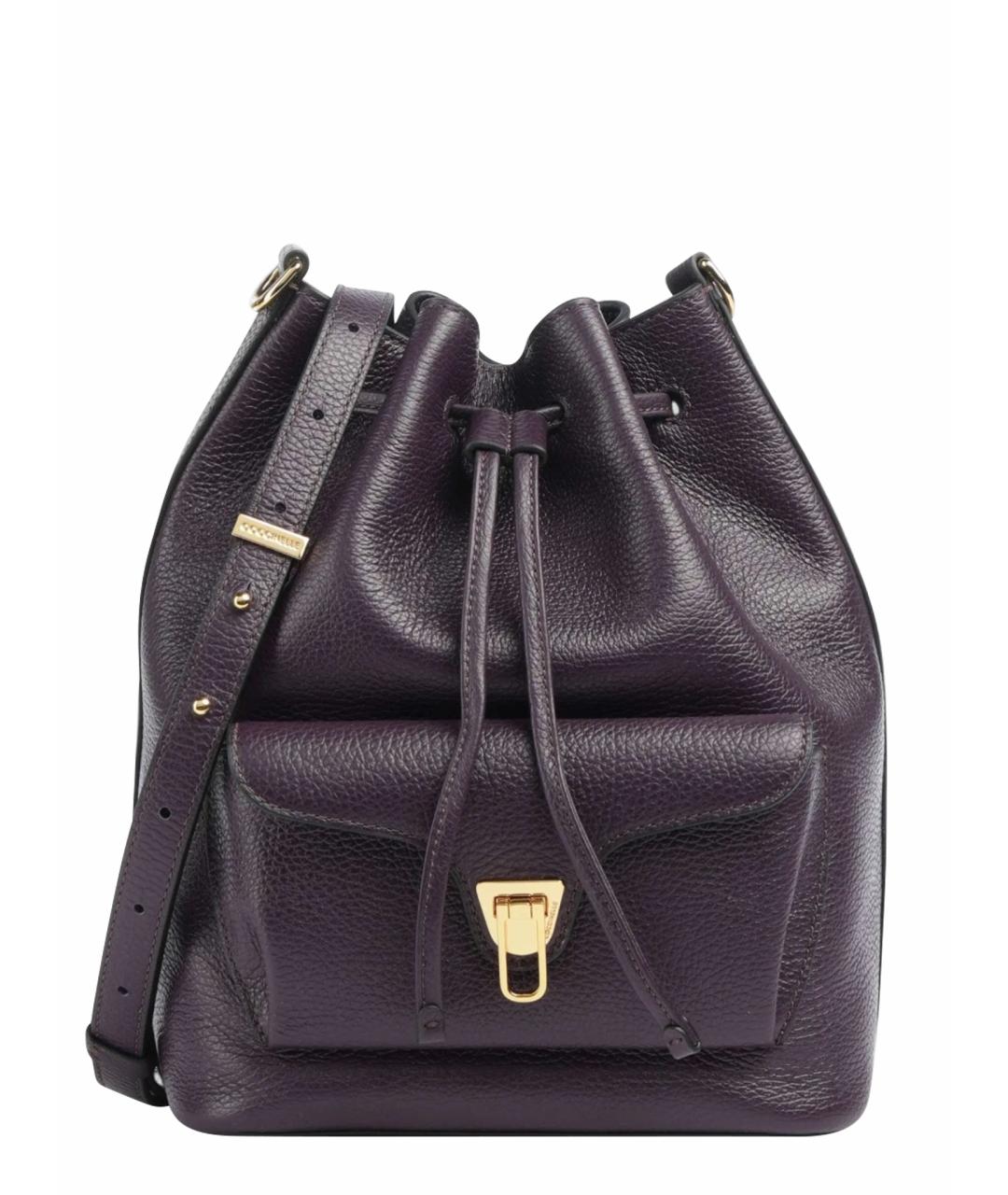 COCCINELLE Фиолетовая кожаная сумка через плечо, фото 1