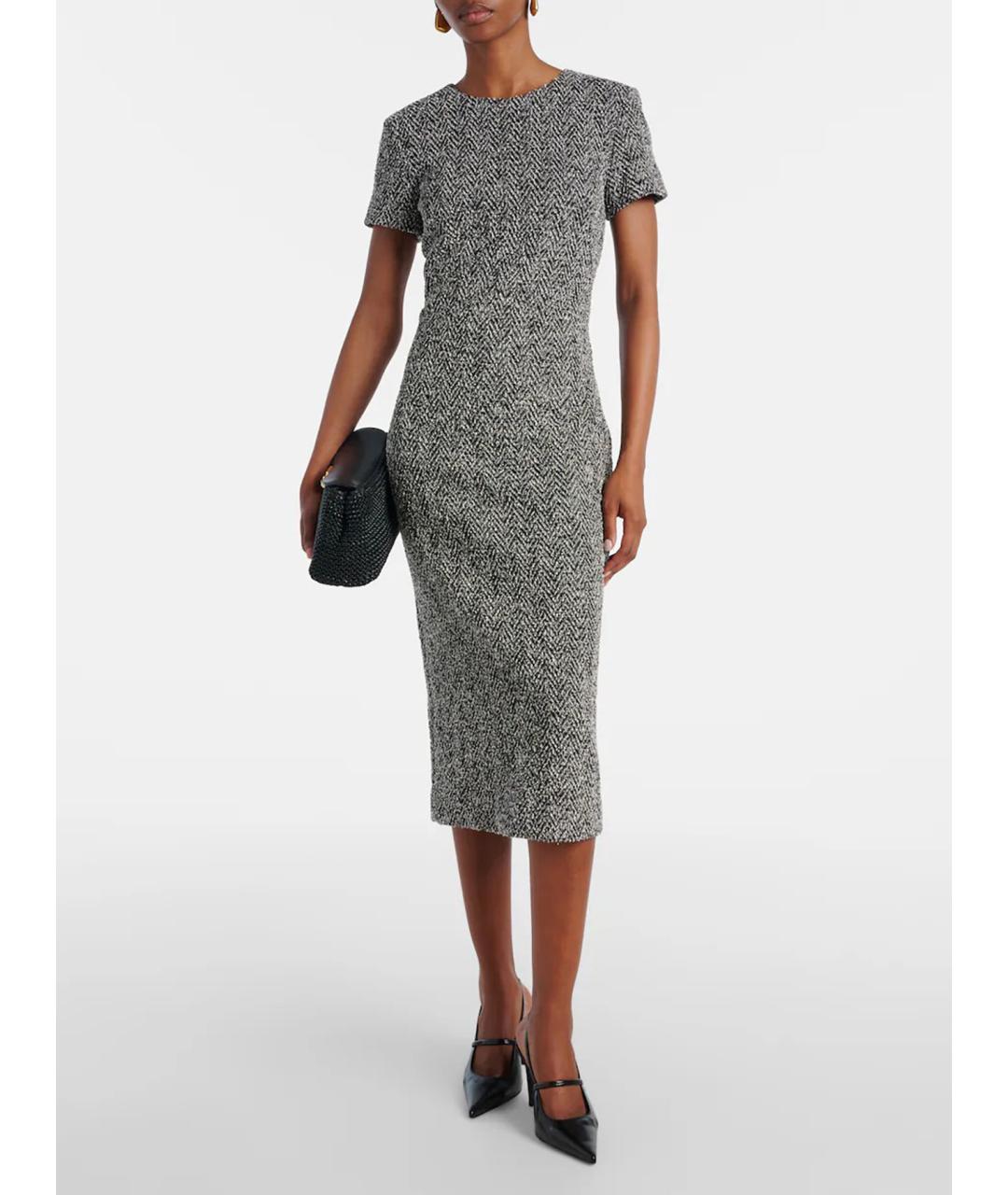 MAX MARA Серое хлопковое повседневное платье, фото 2