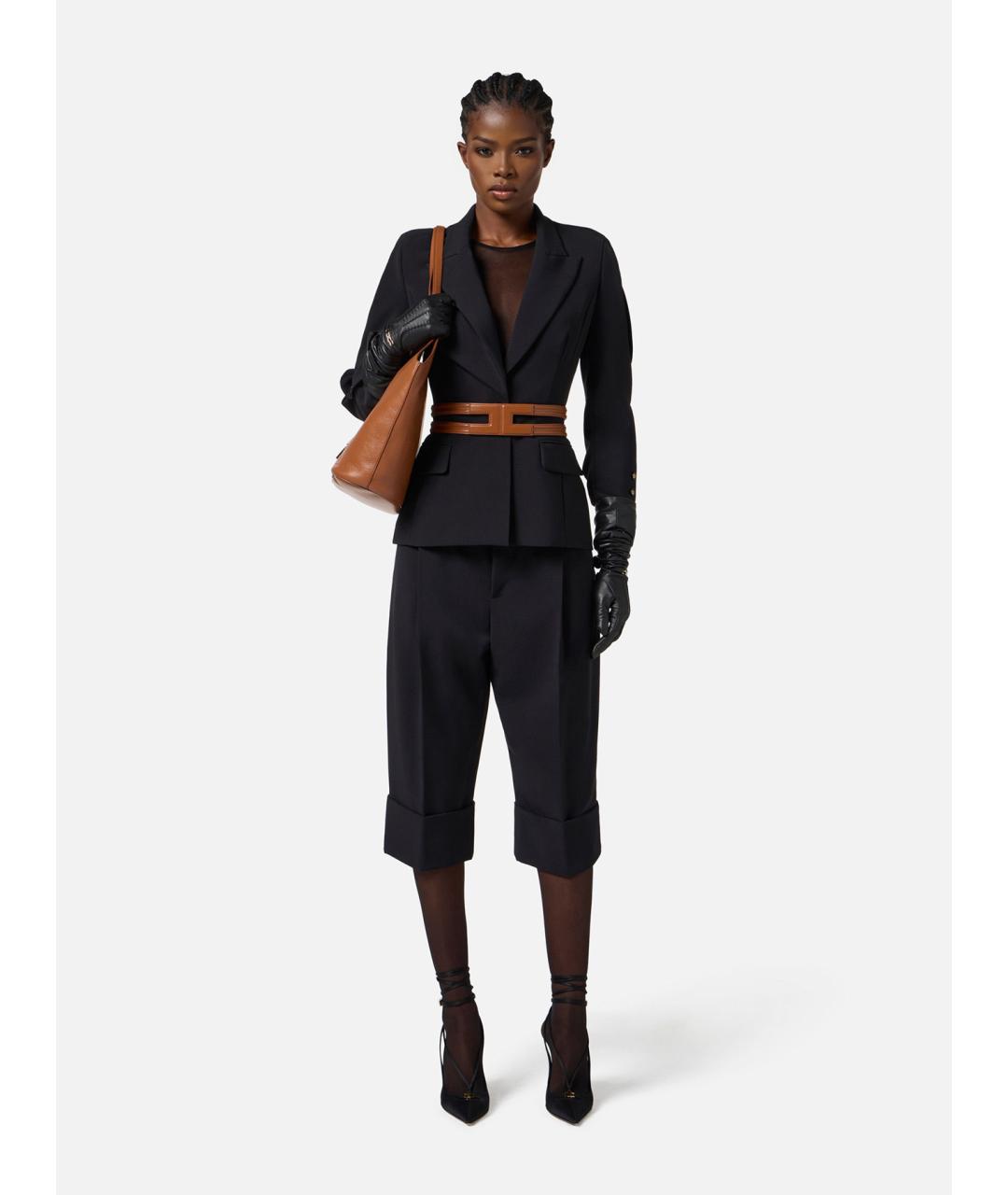 ELISABETTA FRANCHI Синий полиэстеровый жакет/пиджак, фото 2