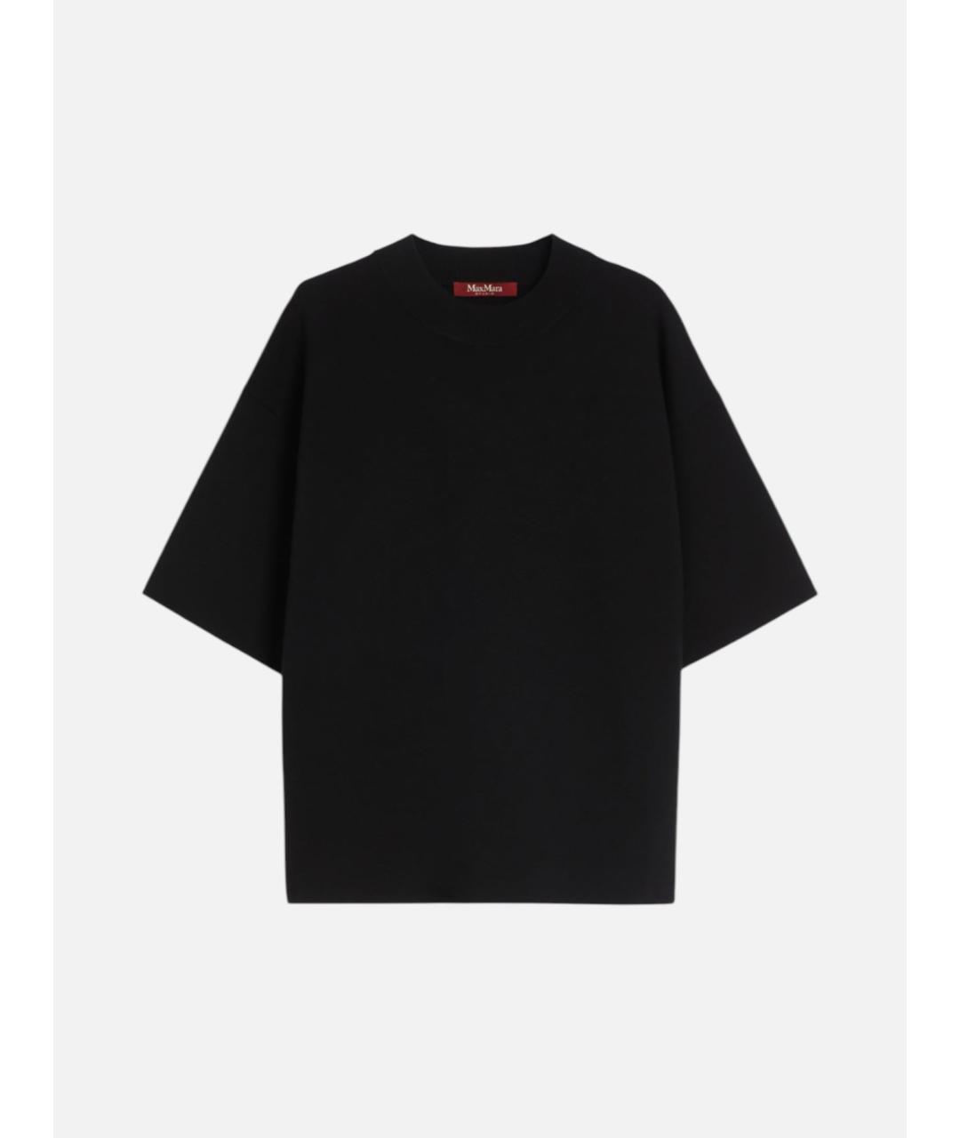MAX MARA STUDIO Черная вискозная футболка, фото 5