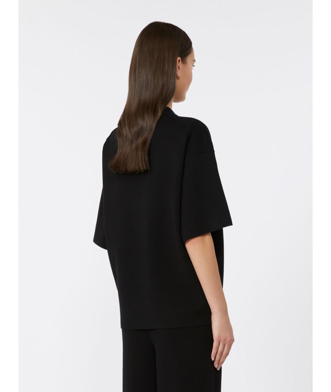 MAX MARA STUDIO Черная вискозная футболка, фото 3