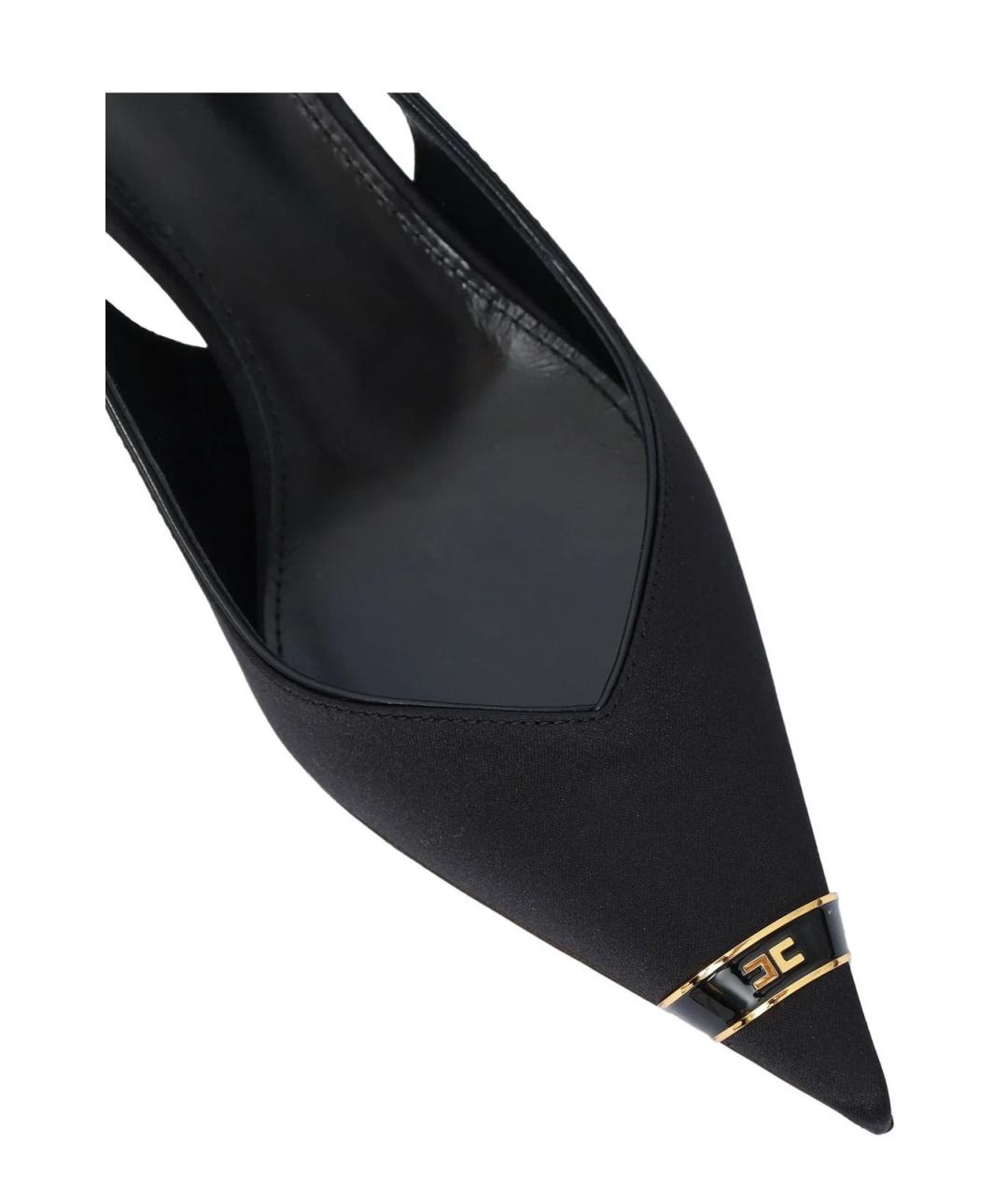 ELISABETTA FRANCHI Черные текстильные туфли, фото 7