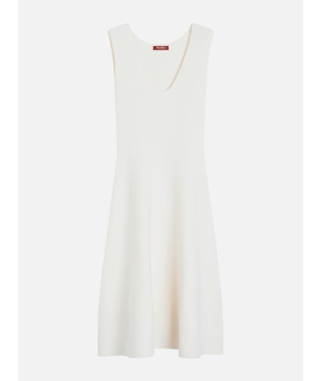 MAX MARA STUDIO Белое вискозное повседневное платье, фото 6