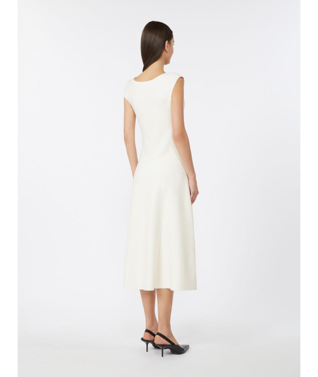 MAX MARA STUDIO Белое вискозное повседневное платье, фото 4