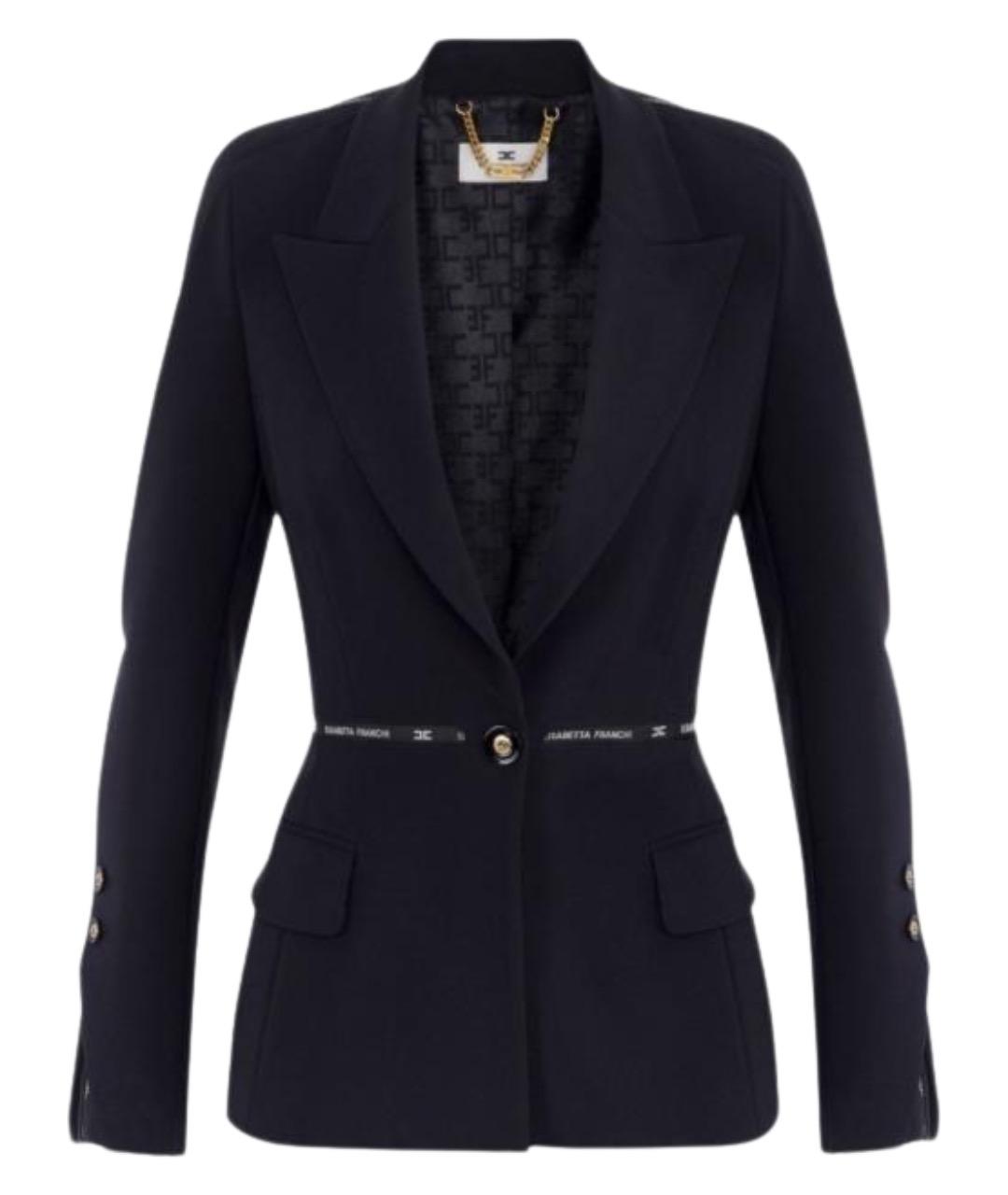 ELISABETTA FRANCHI Черный полиэстеровый жакет/пиджак, фото 1