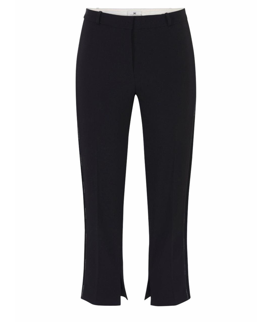 ELISABETTA FRANCHI Черные креповые прямые брюки, фото 1