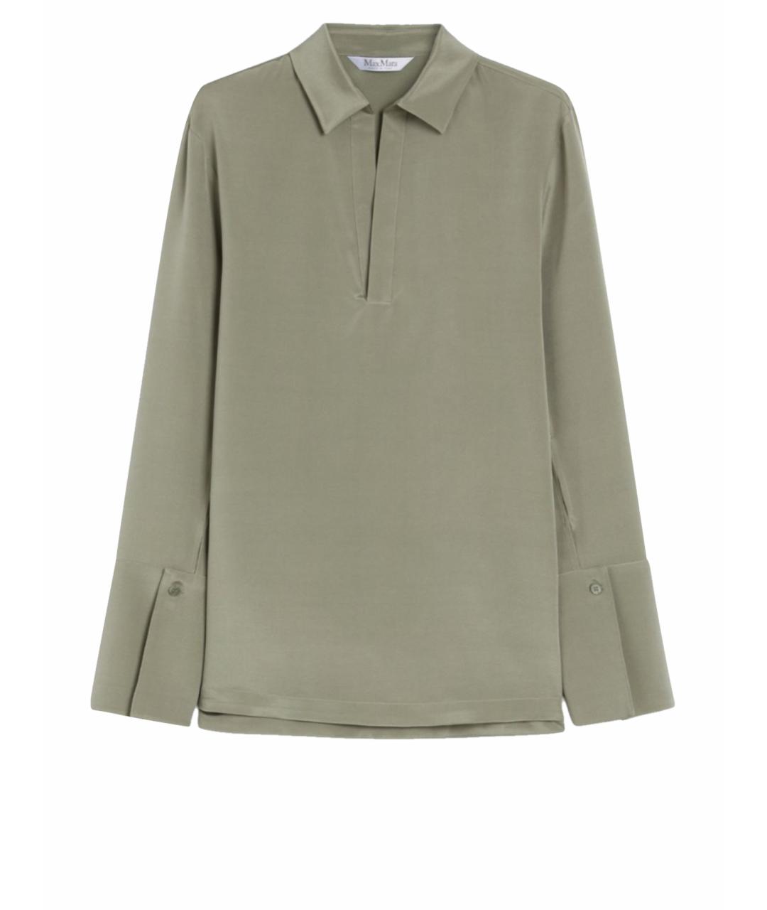 MAX MARA Зеленая шелковая блузы, фото 1