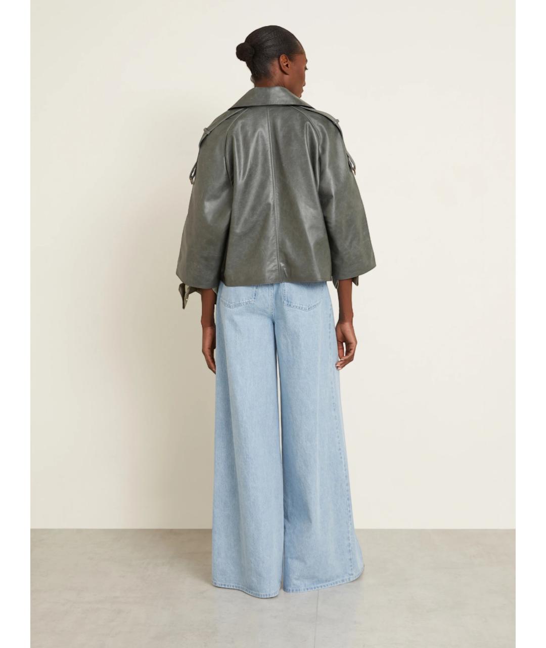 MAX MARA Серая кожаная куртка, фото 3