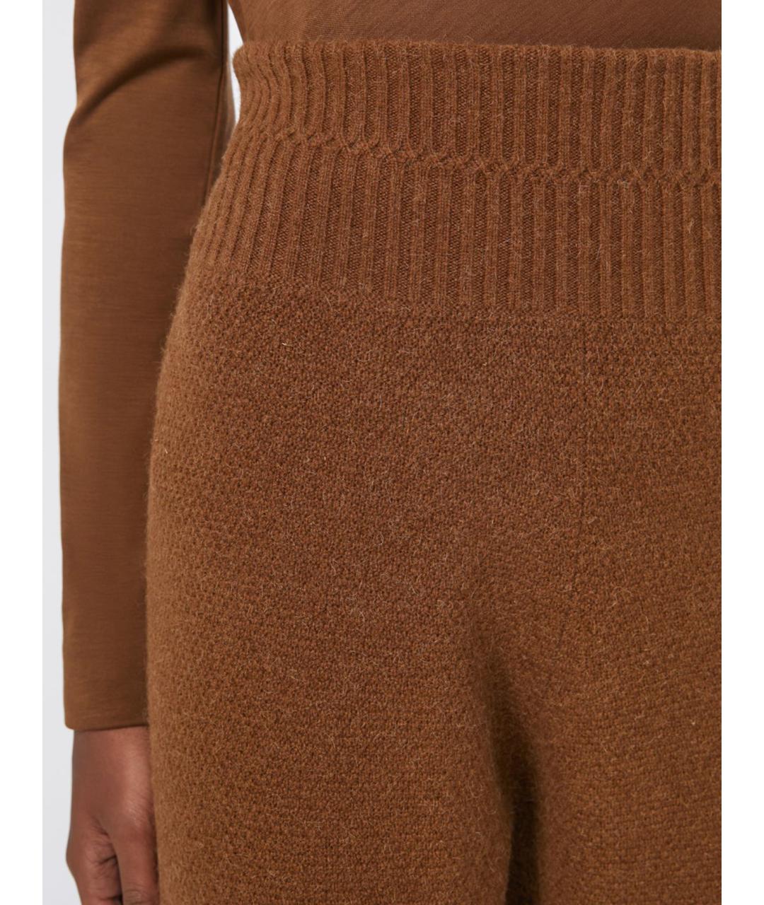 MAX MARA Коричневые шерстяные брюки узкие, фото 3