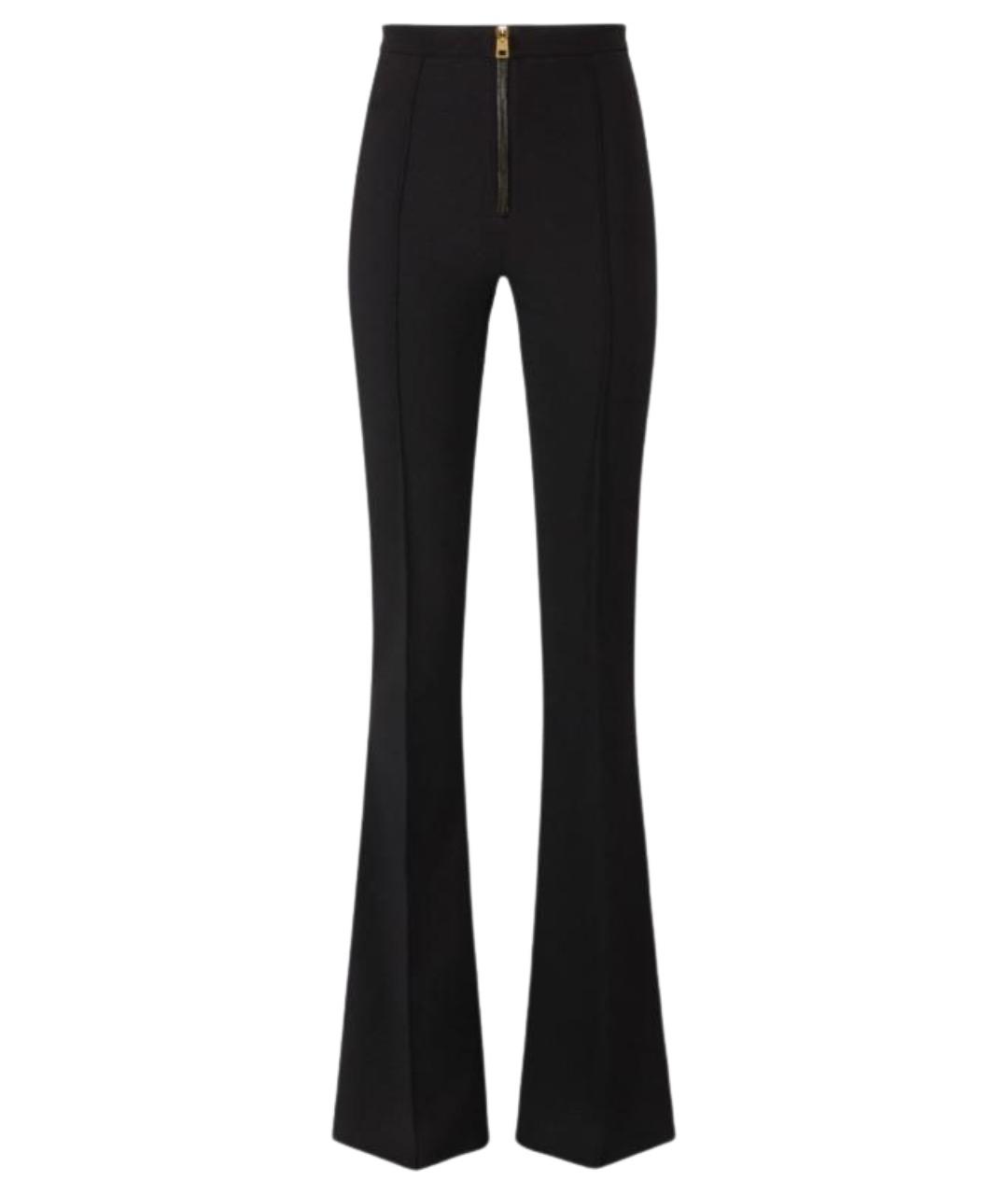 ELISABETTA FRANCHI Черные полиэстеровые брюки узкие, фото 1