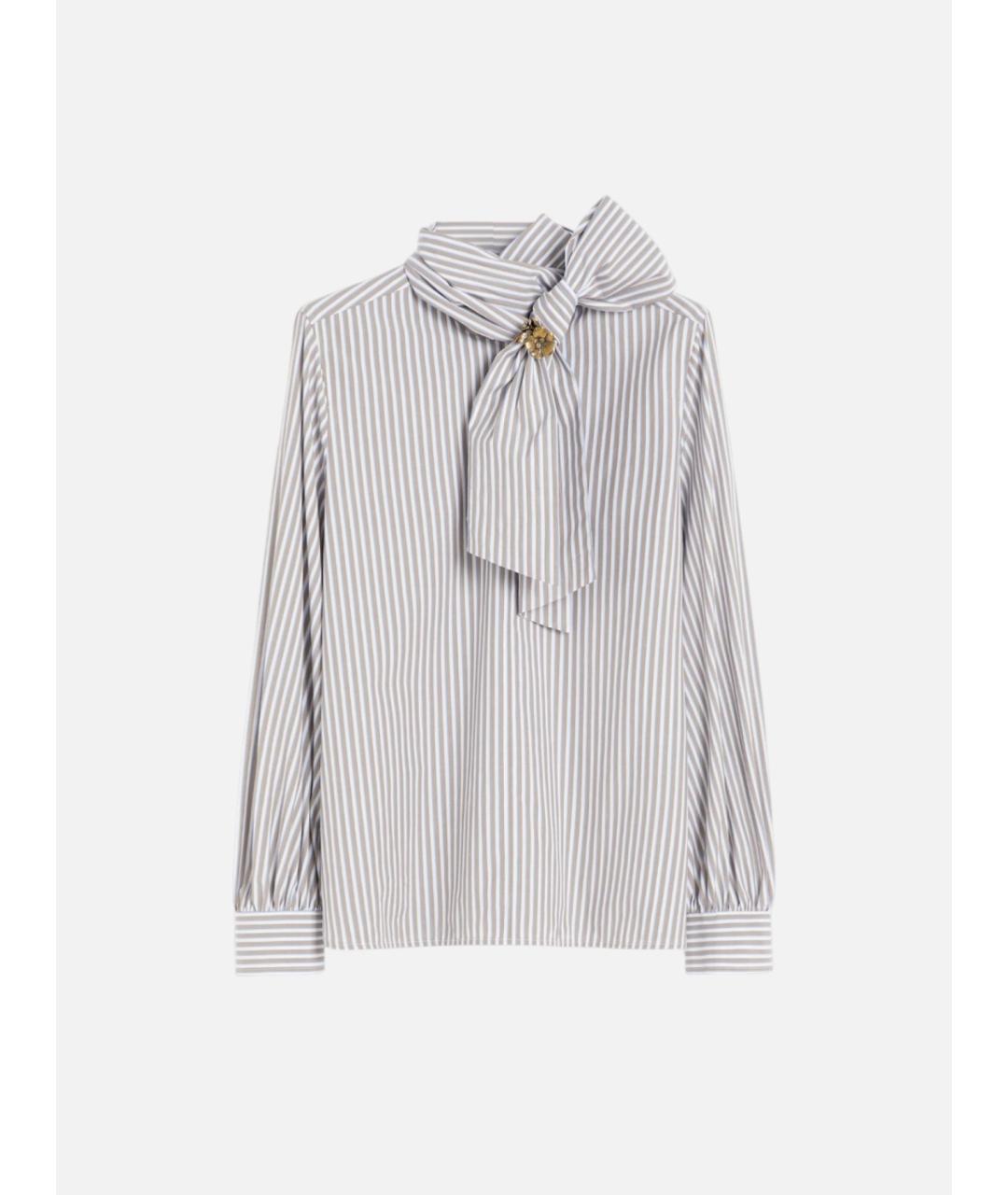 MAX MARA Серая хлопковая блузы, фото 6