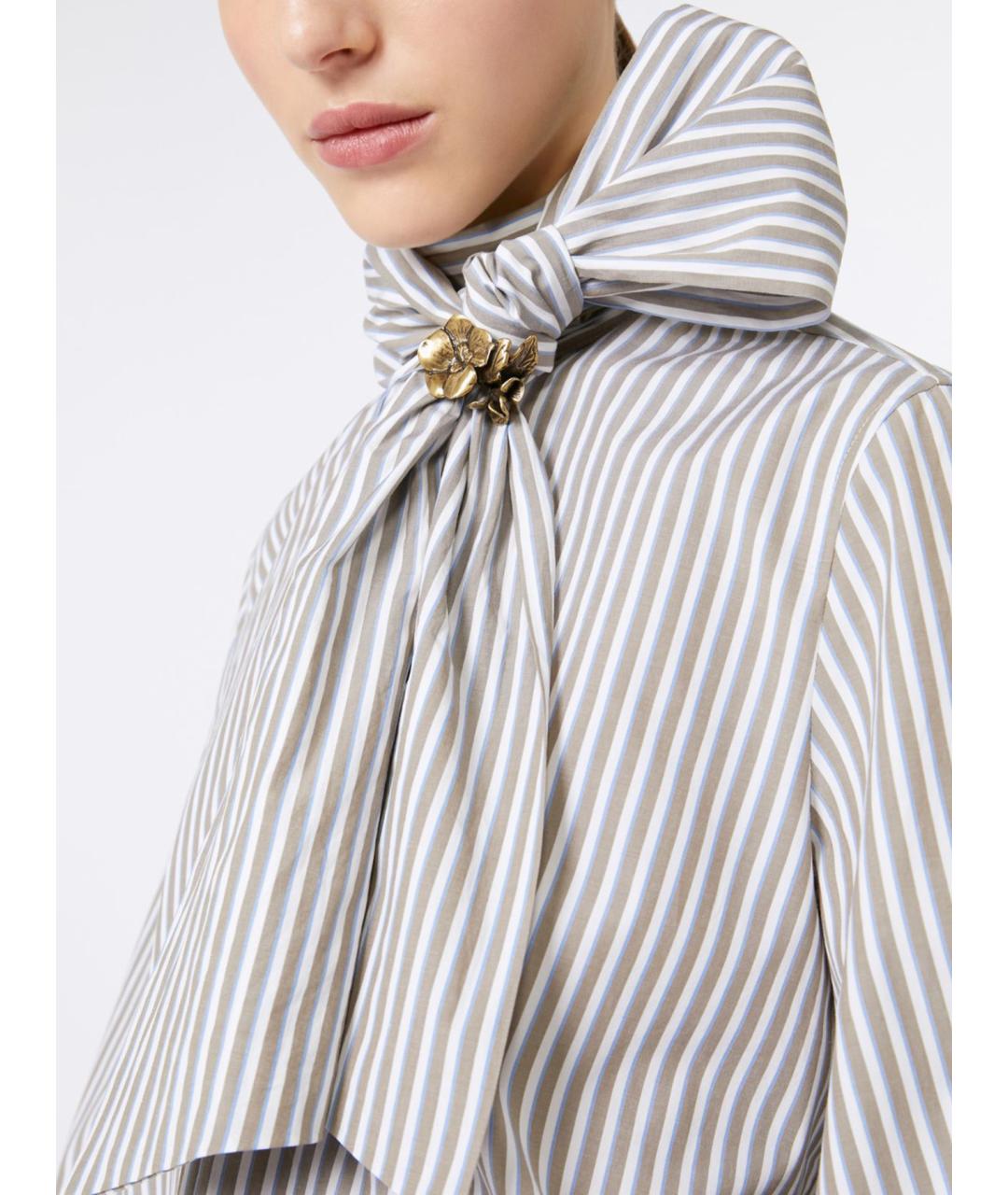 MAX MARA Серая хлопковая блузы, фото 4