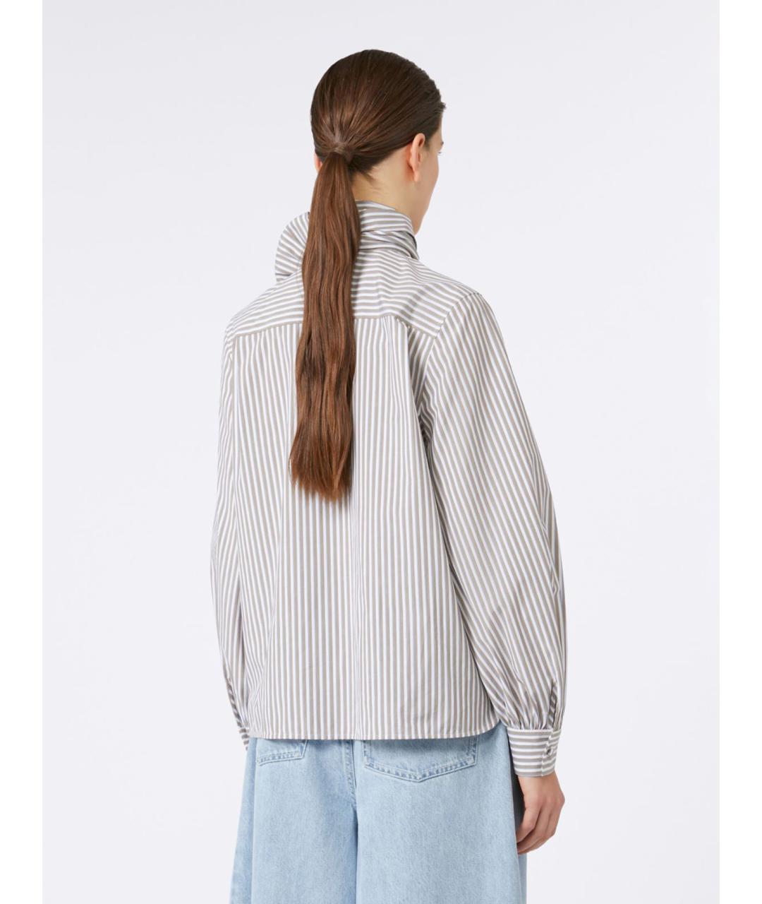 MAX MARA Серая хлопковая блузы, фото 5