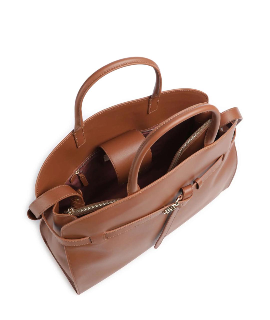 COCCINELLE Коричневая кожаная сумка через плечо, фото 4