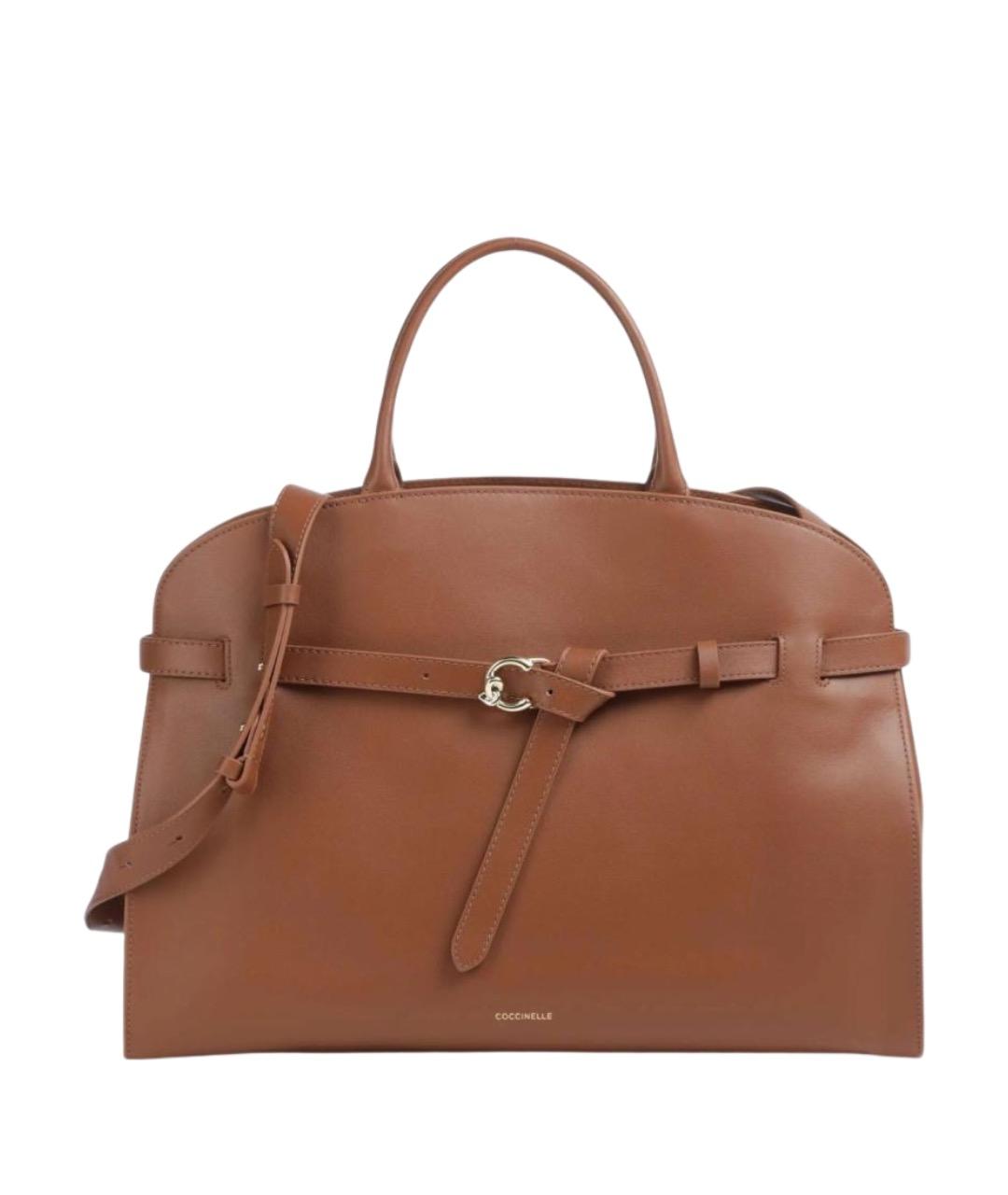 COCCINELLE Коричневая кожаная сумка через плечо, фото 1