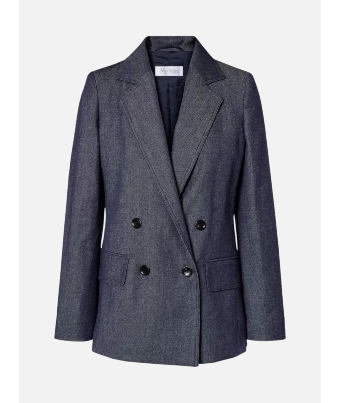 MAX MARA Синий шерстяной жакет/пиджак, фото 6