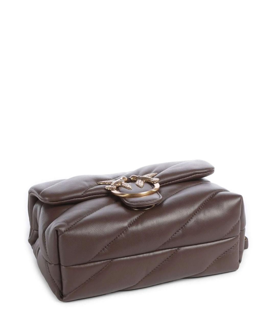 PINKO Коричневая кожаная сумка через плечо, фото 4