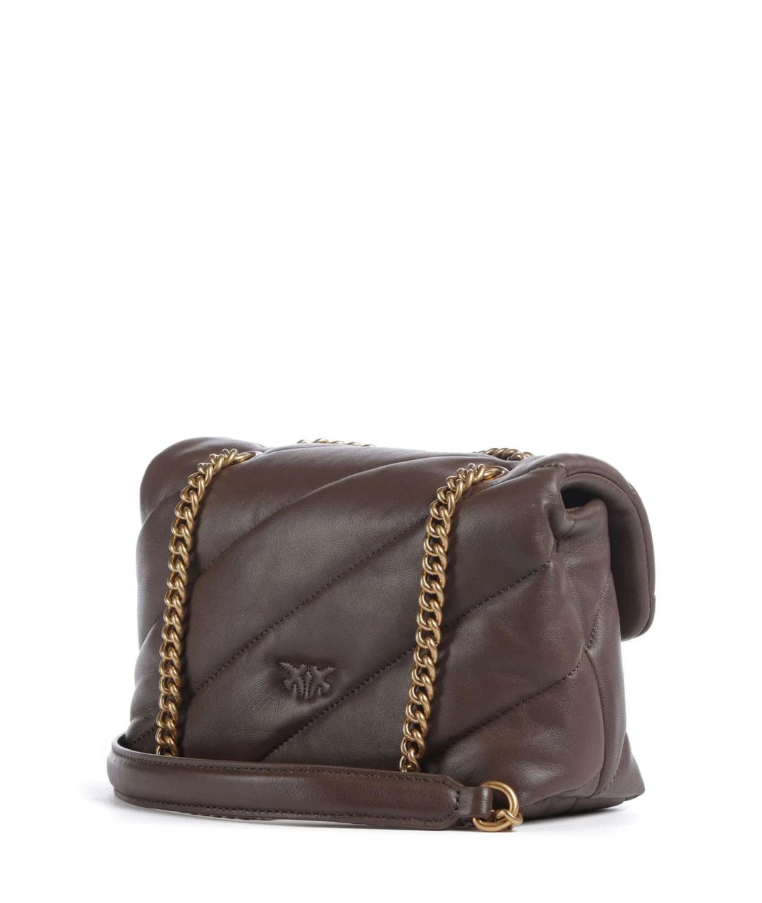PINKO Коричневая кожаная сумка через плечо, фото 2