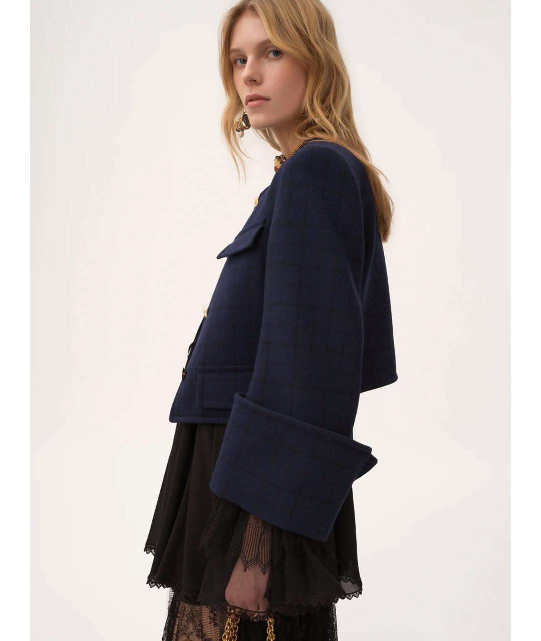 CHLOE Синий шерстяной жакет/пиджак, фото 3