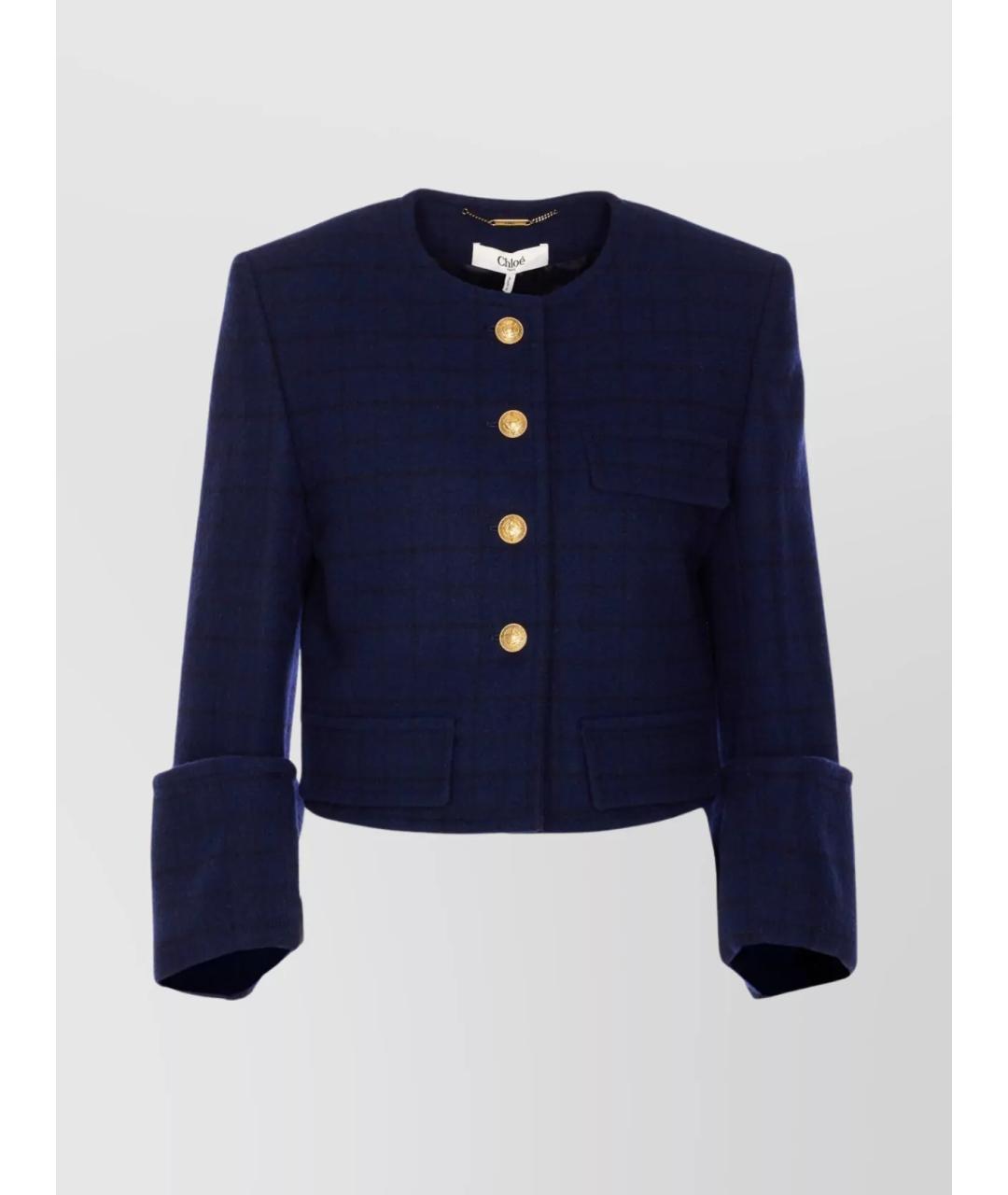 CHLOE Синий шерстяной жакет/пиджак, фото 5