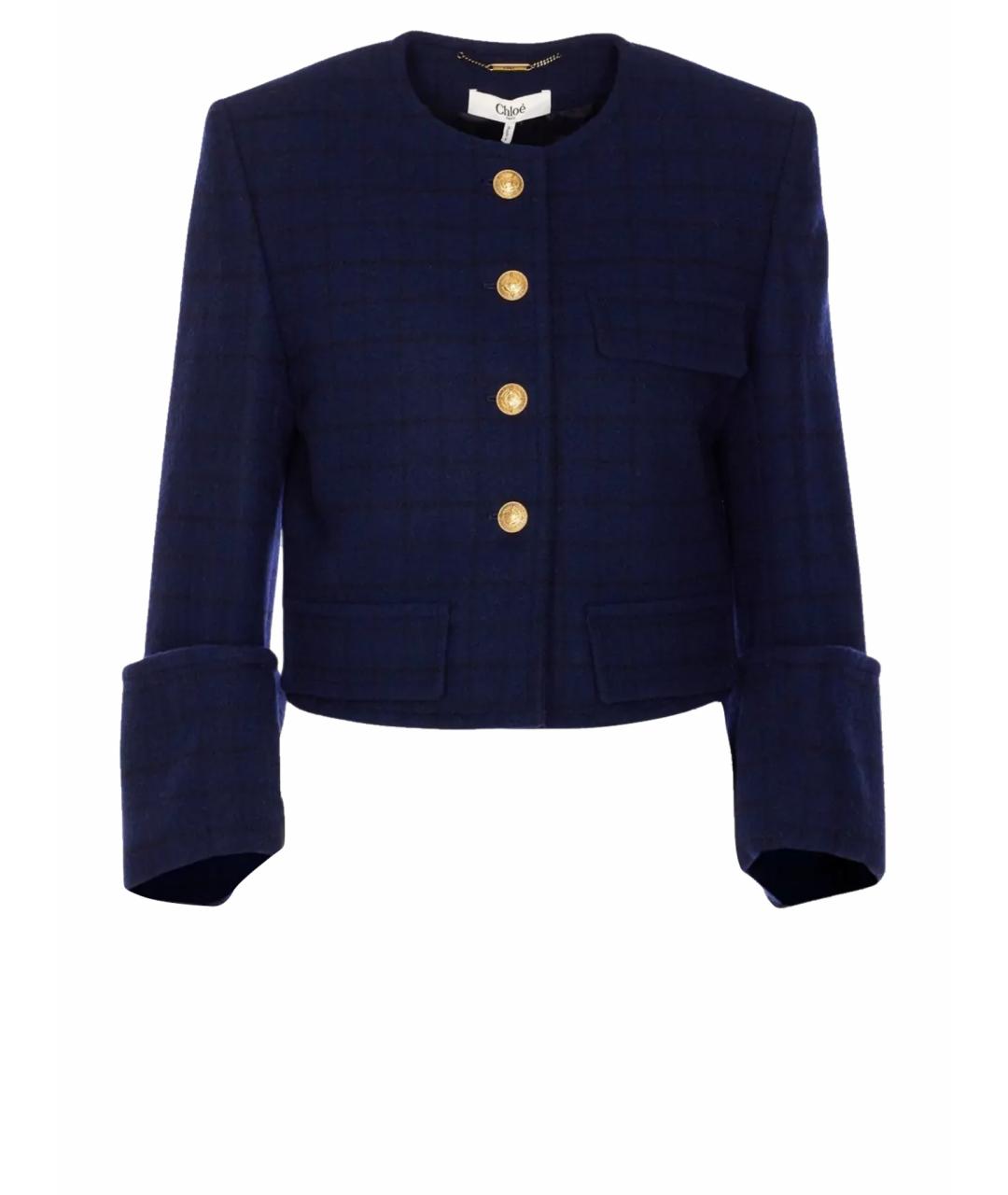 CHLOE Синий шерстяной жакет/пиджак, фото 1