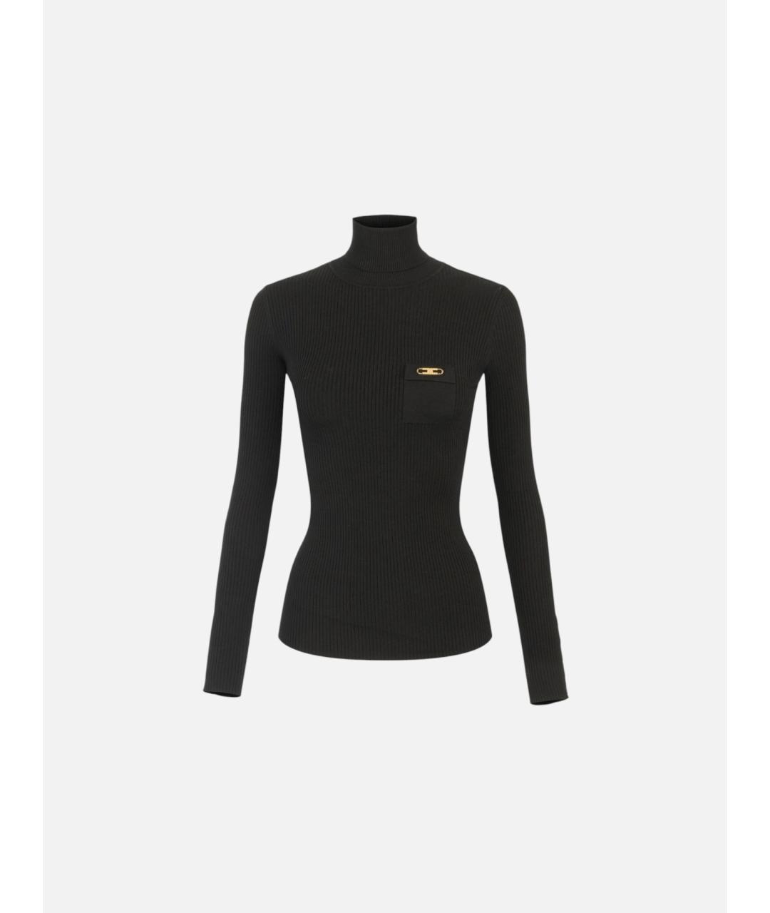 ELISABETTA FRANCHI Черная полиамидовая водолазка, фото 6