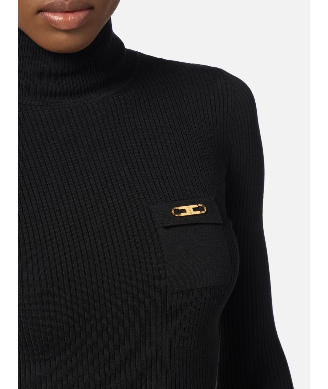 ELISABETTA FRANCHI Черная полиамидовая водолазка, фото 4