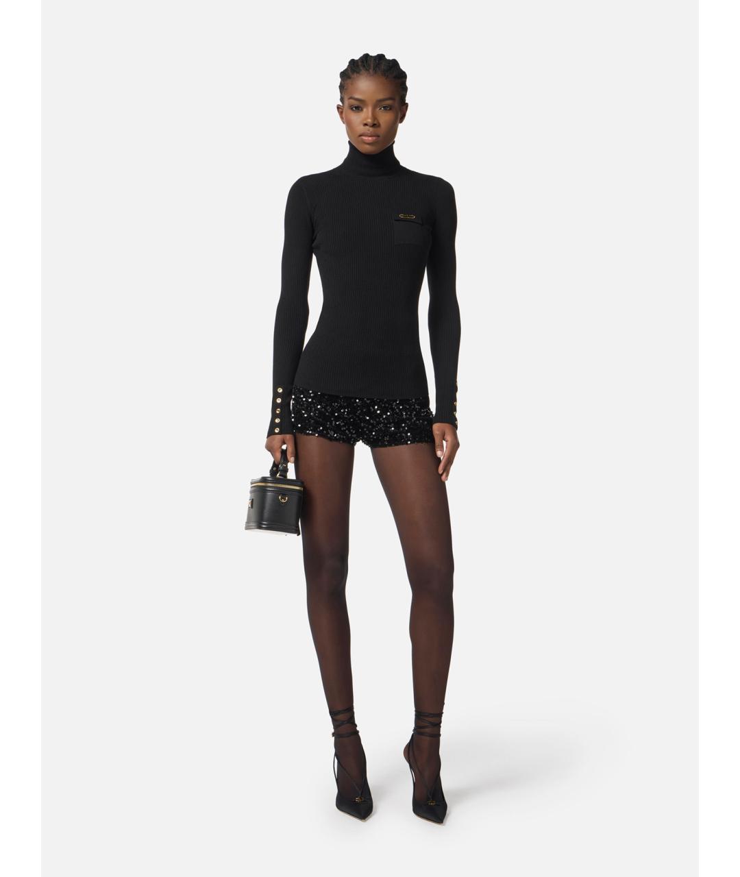 ELISABETTA FRANCHI Черная полиамидовая водолазка, фото 2