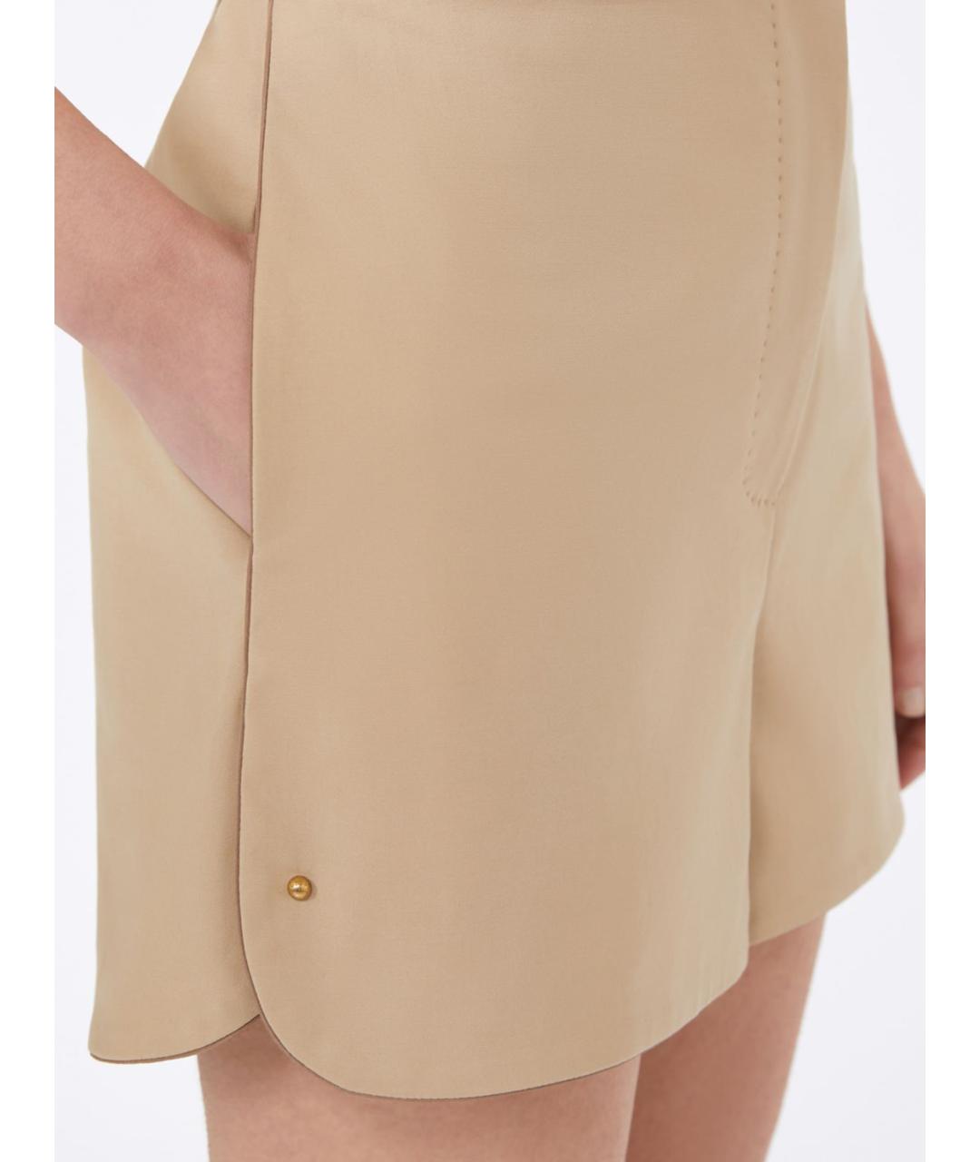 MAX MARA Бежевые хлопковые шорты, фото 3