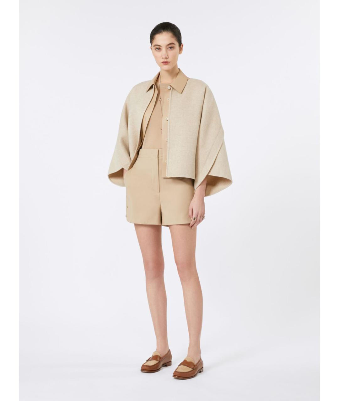 MAX MARA Бежевые хлопковые шорты, фото 2