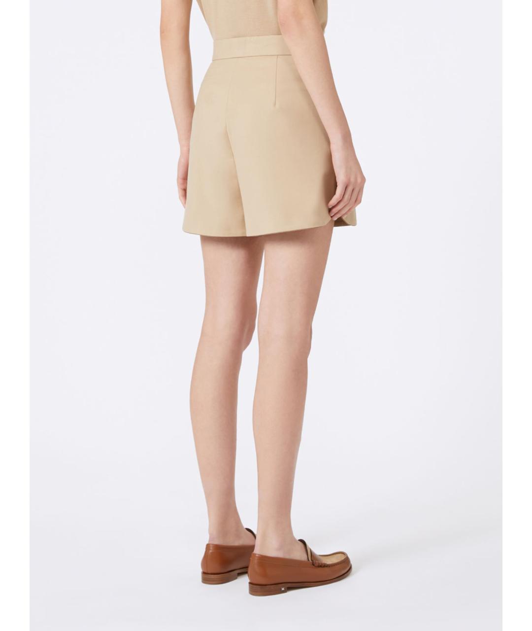MAX MARA Бежевые хлопковые шорты, фото 4