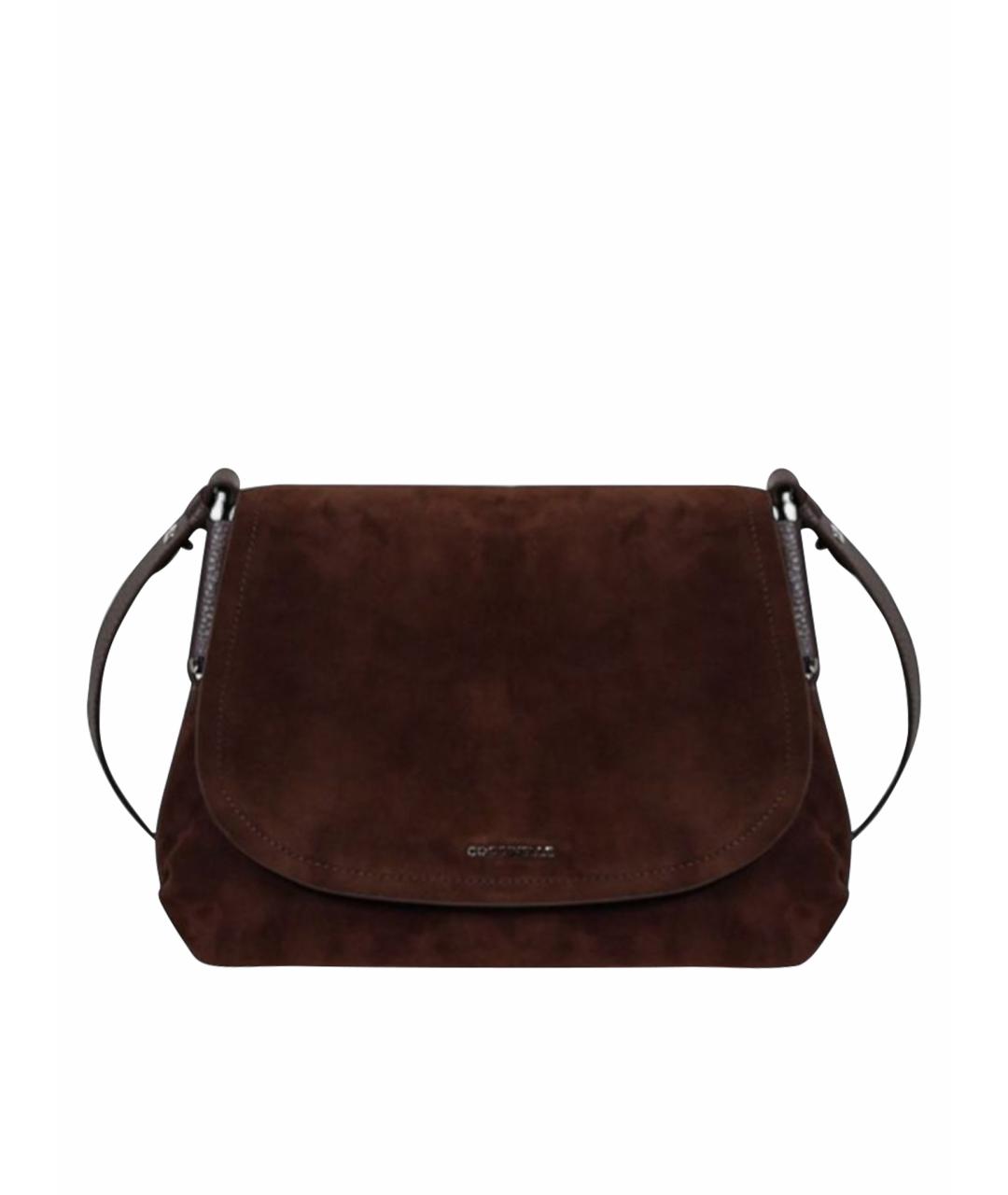 COCCINELLE Коричневая замшевая сумка через плечо, фото 1