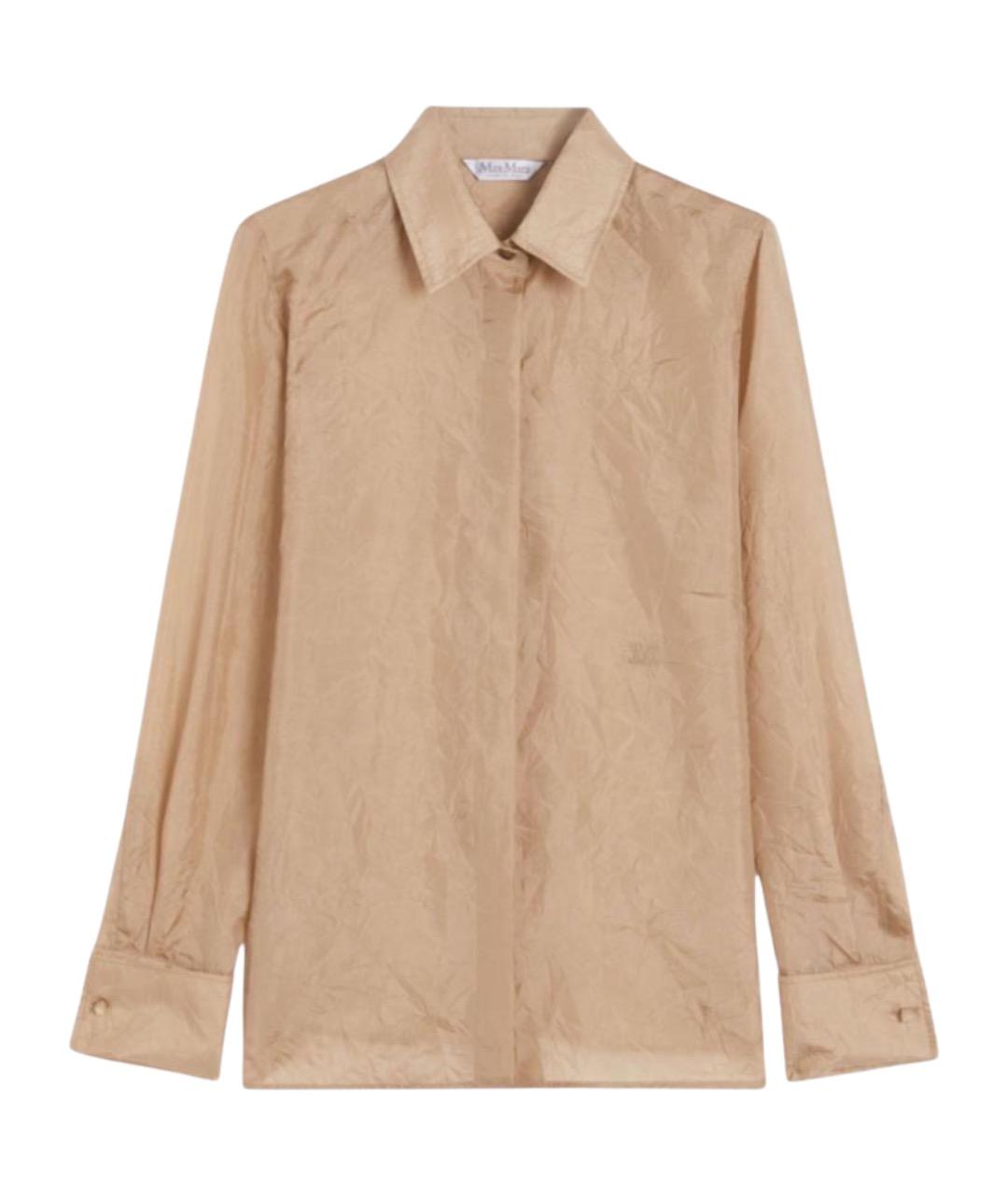 MAX MARA Бежевая шелковая рубашка, фото 1