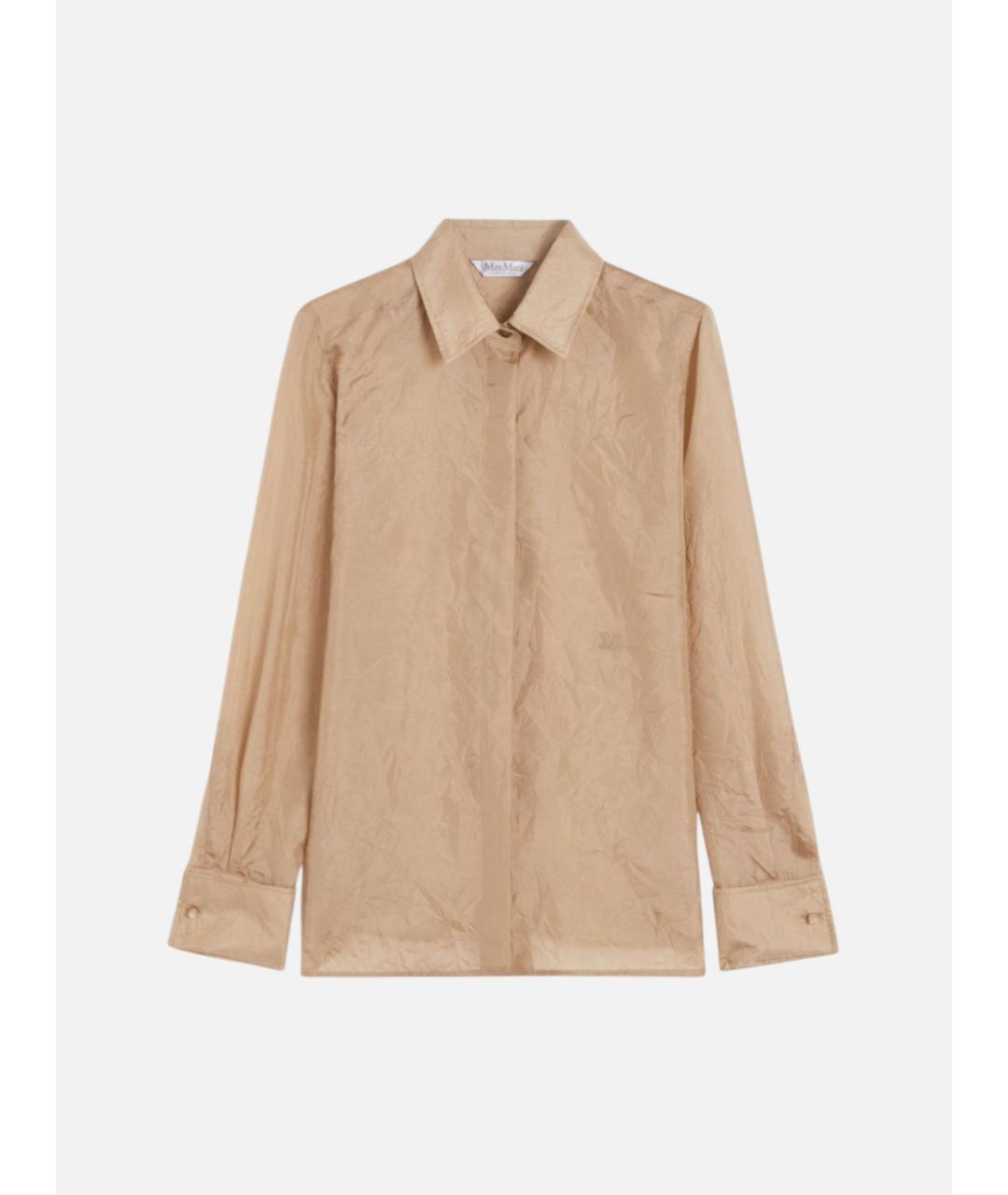 MAX MARA Бежевая шелковая рубашка, фото 5