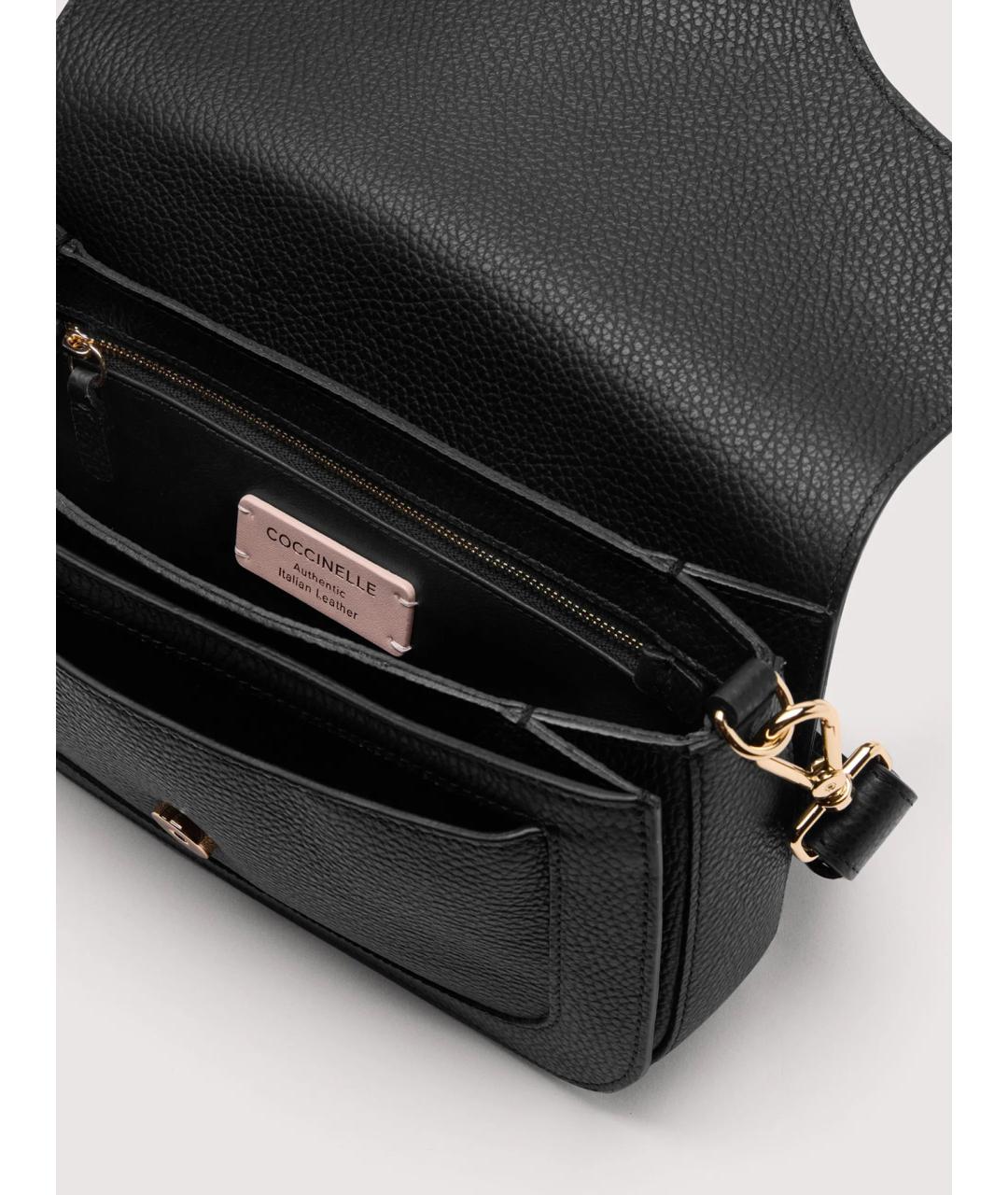 COCCINELLE Черная кожаная сумка через плечо, фото 3