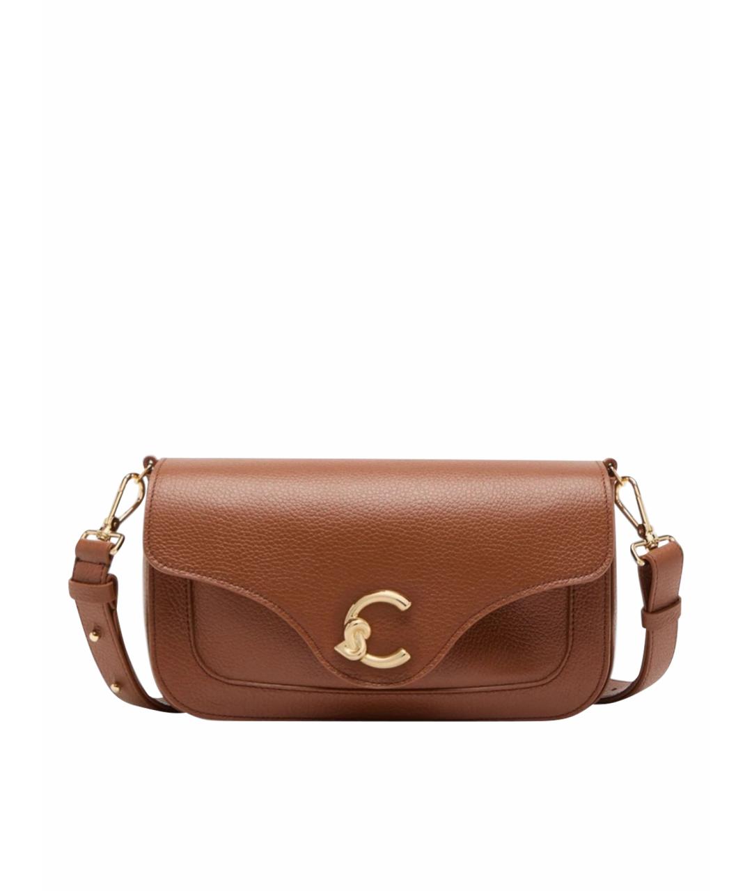 COCCINELLE Коричневая кожаная сумка через плечо, фото 1