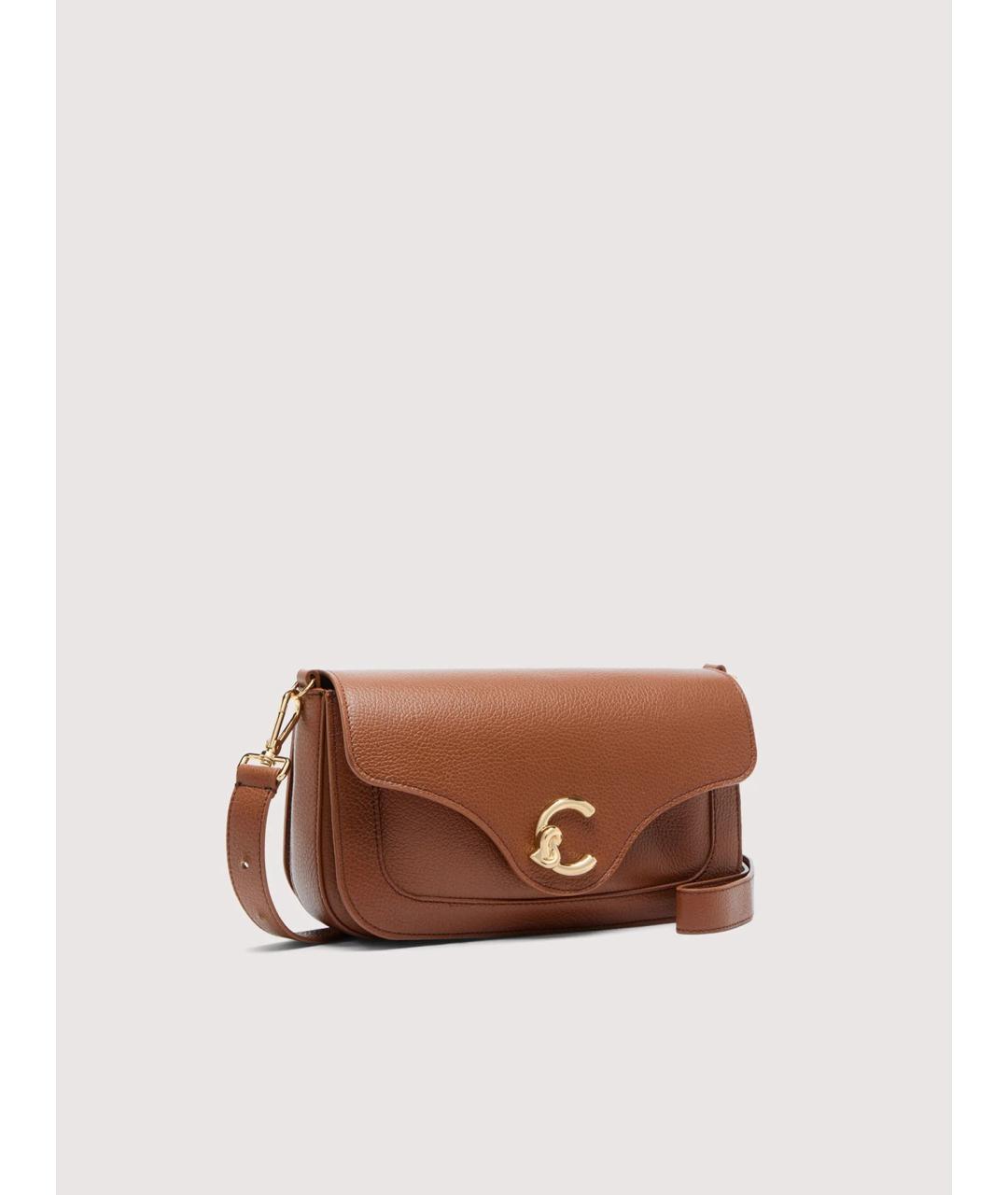 COCCINELLE Коричневая кожаная сумка через плечо, фото 4