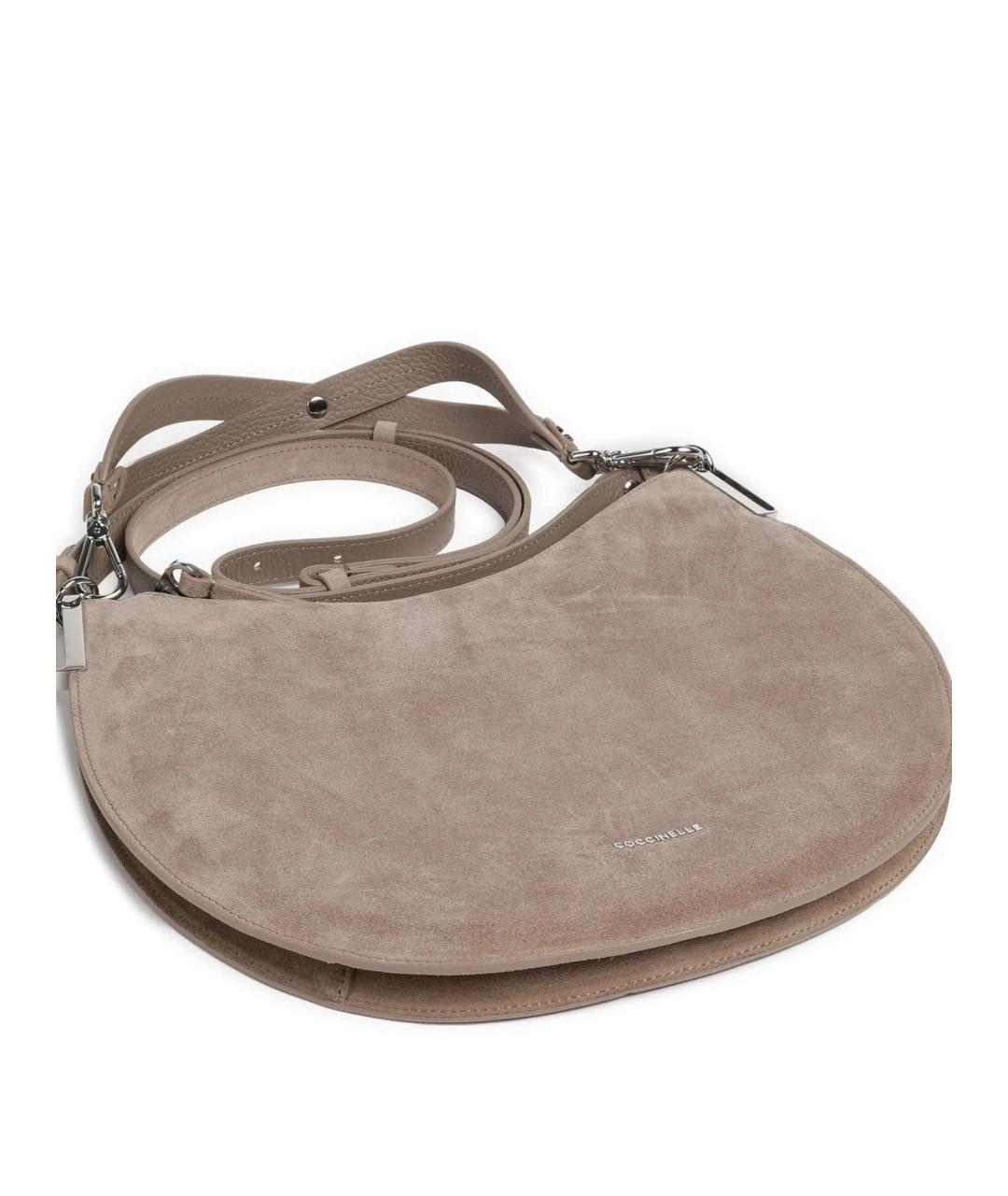 COCCINELLE Серая замшевая сумка через плечо, фото 4
