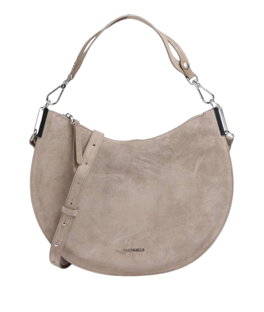 COCCINELLE Серая замшевая сумка через плечо, фото 1