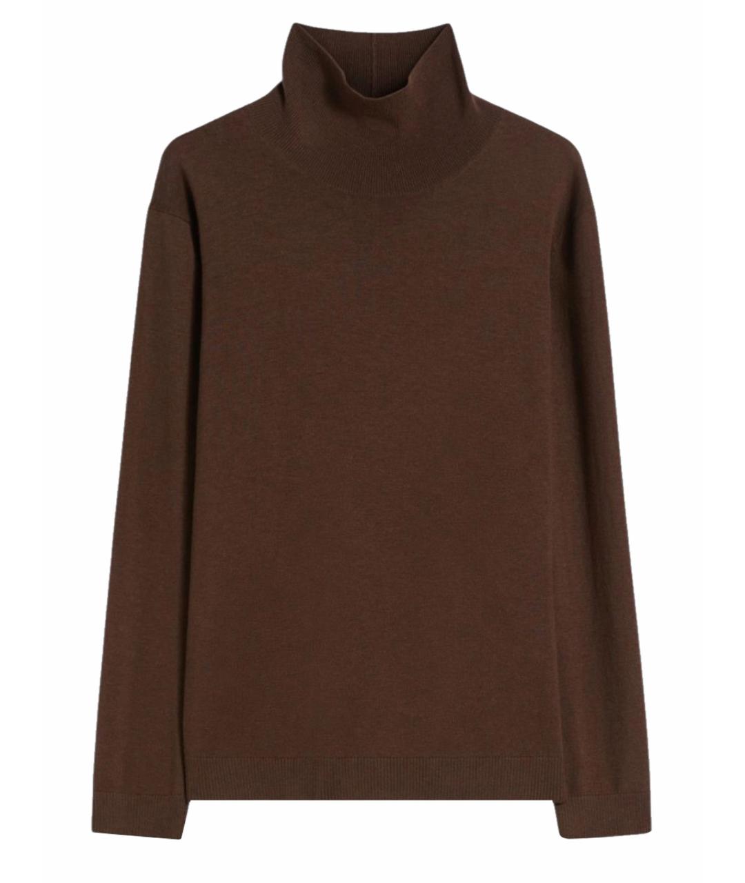 WEEKEND MAX MARA Коричневая шелковая водолазка, фото 1