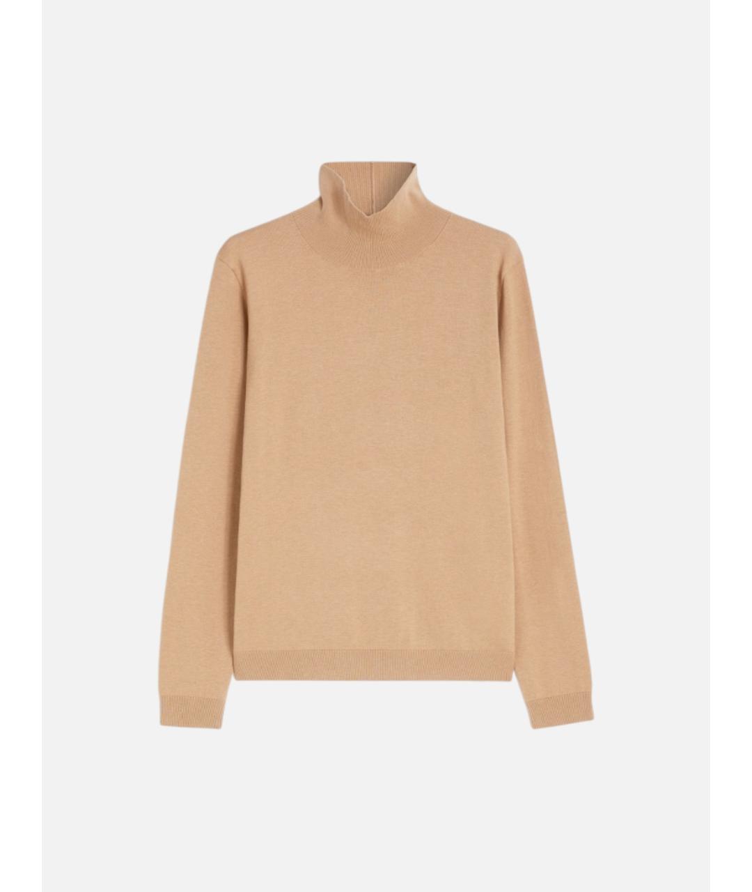 WEEKEND MAX MARA Бежевая шелковая водолазка, фото 6