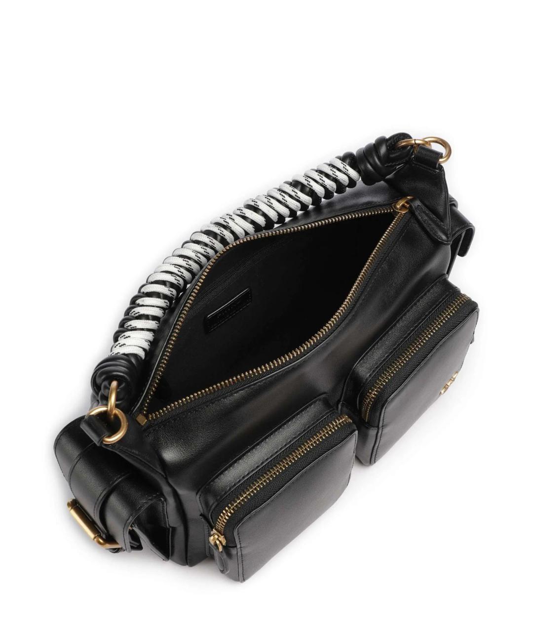 PINKO Черная кожаная сумка через плечо, фото 4