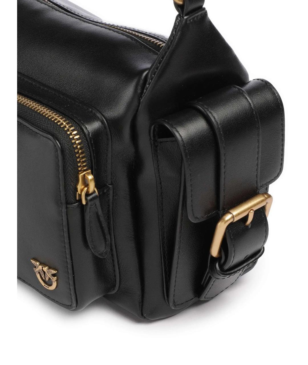 PINKO Черная кожаная сумка через плечо, фото 3