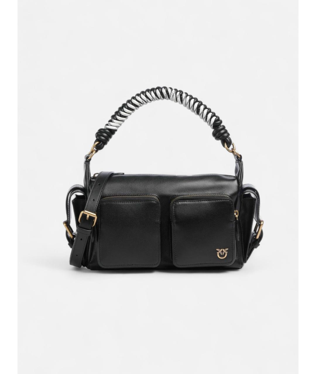 PINKO Черная кожаная сумка через плечо, фото 5