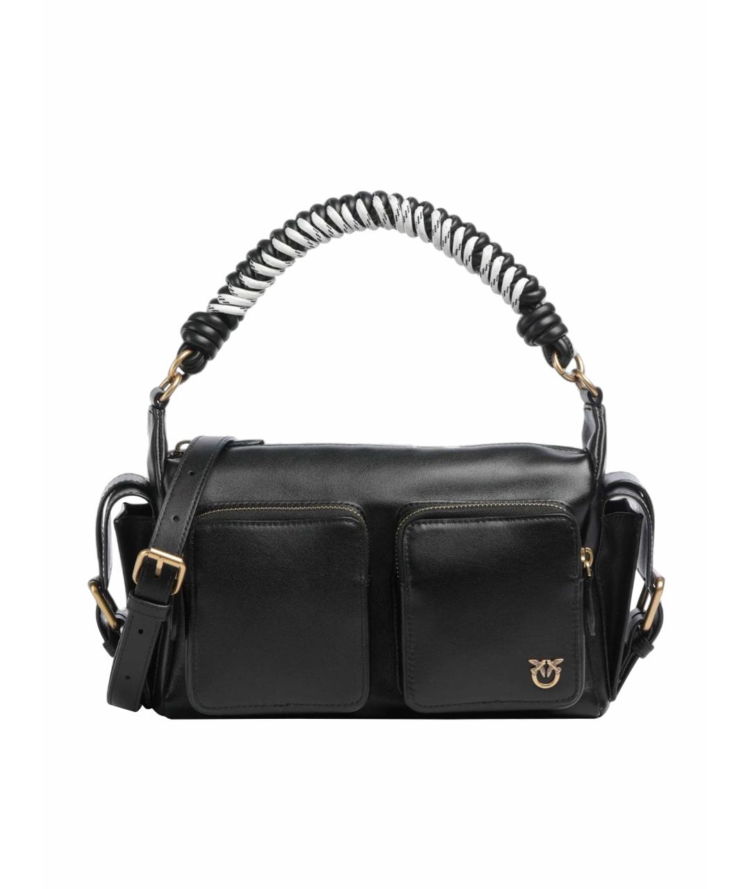 PINKO Черная кожаная сумка через плечо, фото 1