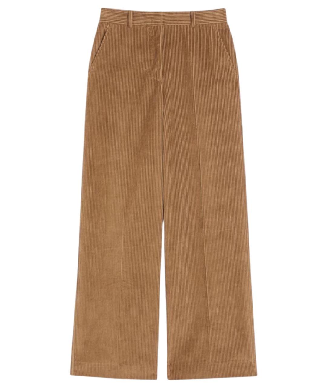 WEEKEND MAX MARA Коричневые хлопковые брюки широкие, фото 1