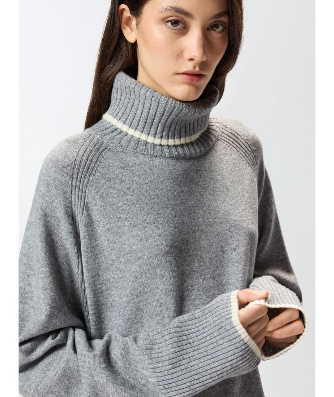 PINKO Серое шерстяное повседневное платье, фото 5