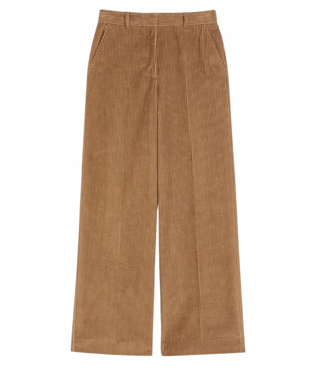 WEEKEND MAX MARA Коричневые хлопковые брюки широкие, фото 1
