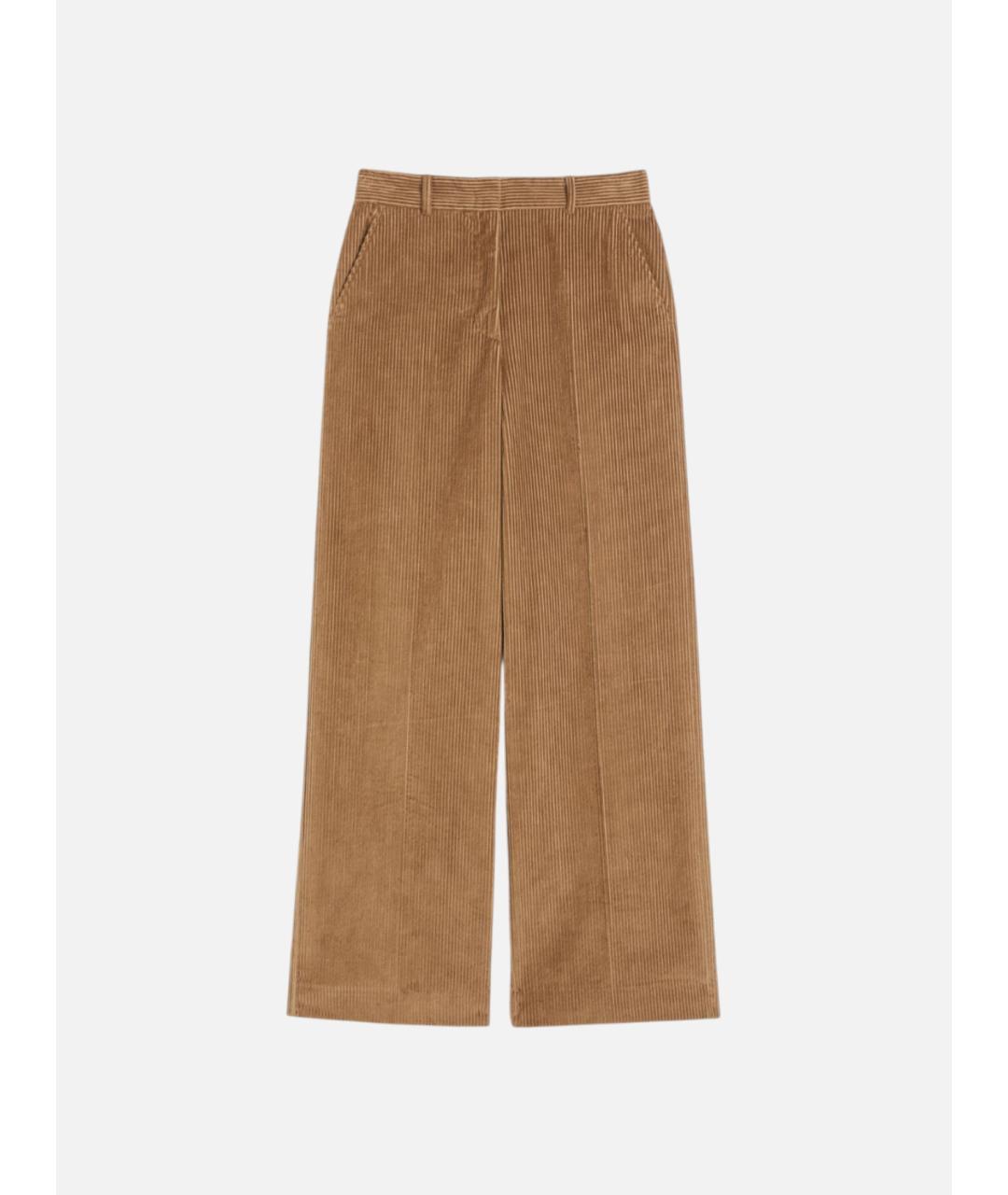 WEEKEND MAX MARA Коричневые хлопковые брюки широкие, фото 5